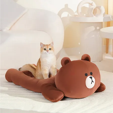 【LINE FRIENDS】經典系列寵物毛絨卡通窩(熊大)✿90G002